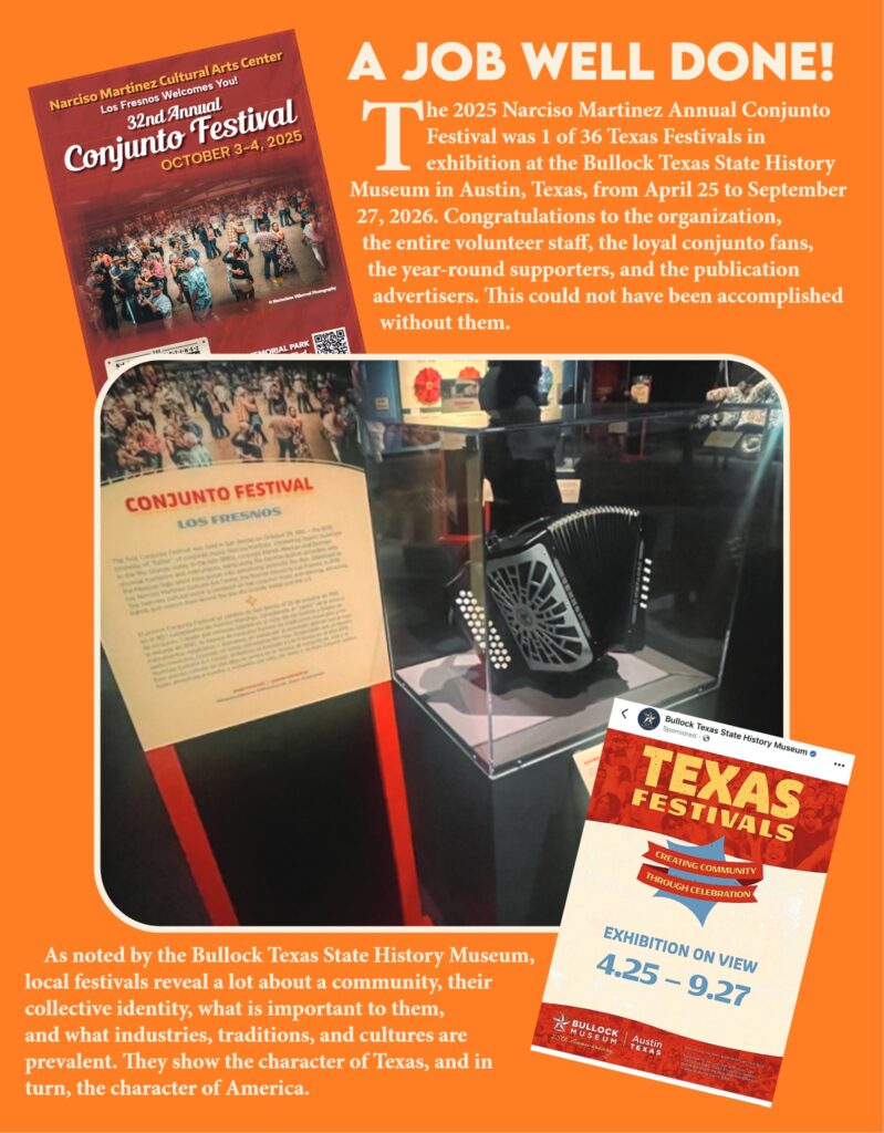 A Job Well Done: the 2025 Narciso Martinez Conjunto Festival featured in the Texas Festivals exhibition at the Bullock Texas State History Museum in Austin